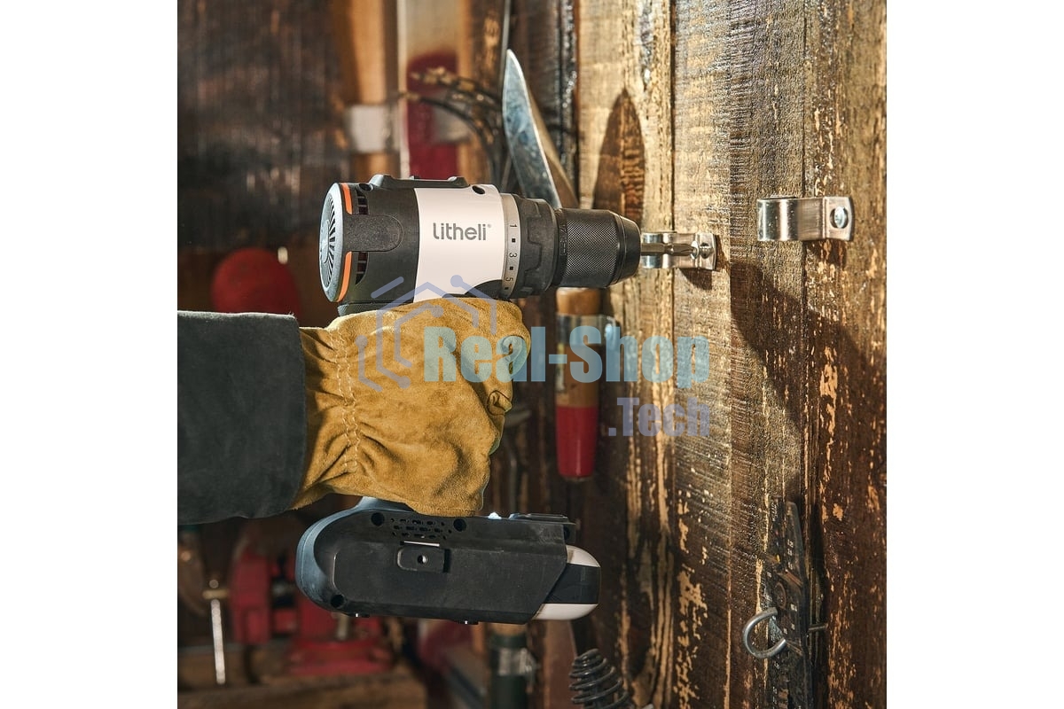 Дрель-шуруповерт Litheli U20DD01-0U120, 20 В, 2 Ач, 60 Нм, бесщеточный