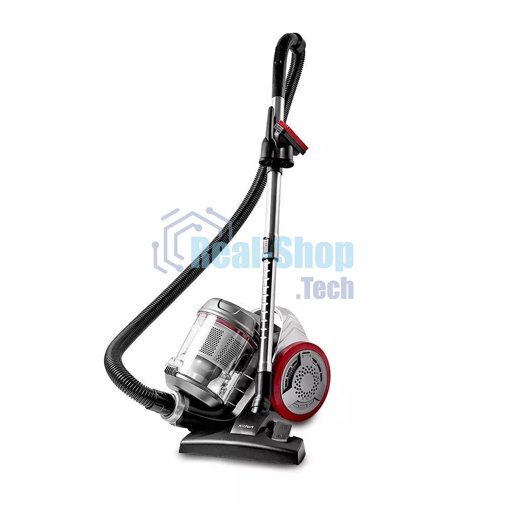 Пылесос Kitfort КТ-5152 серый/красный, 700 Вт, уборка сухая, пылесборник контейнер 1.6 л