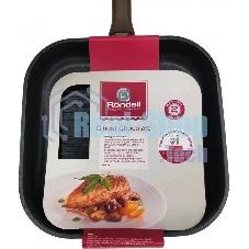 Сковорода-гриль Rondell Ginger RDA-1531 квадратная 26 см, покрытие: антипригарное ручка несъемная (без крышки) черный