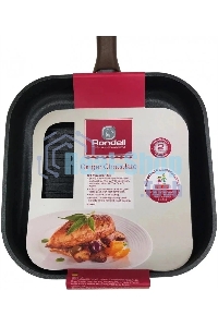 Сковорода-гриль Rondell Ginger RDA-1531 квадратная 26 см, покрытие: антипригарное ручка несъемная (без крышки) черный