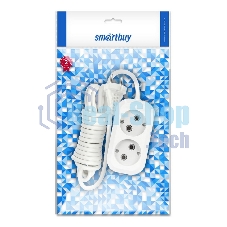 Удлинитель бытовой Smartbuy (SBE-10-2-03-N) 2 гнз х 3,0 м (10А/2.2 кВт, ПВС 2х1.0)