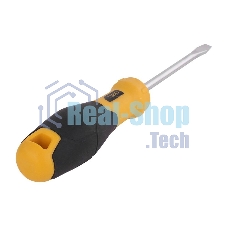 Отвертка шлицевая Deli DL6361001 6х100мм Материал: CR-V. Двухкомпонентная ручка. Хромированная