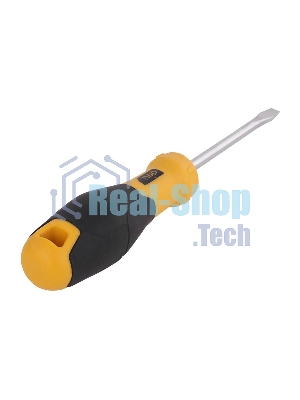 Отвертка шлицевая Deli DL6361001 6х100мм CR-V, Двухкомпонентная ручка. Хромированная