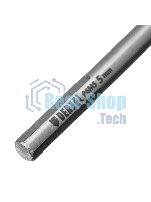 Сверло спиральное по металлу Denzel 5 х 132 мм, Р6М5, Golden Tip, удлиненное