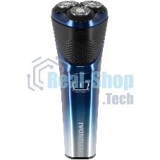 Электробритва роторная Hyundai H-SH8089 реж.эл.:3 питан.:аккум. голубой