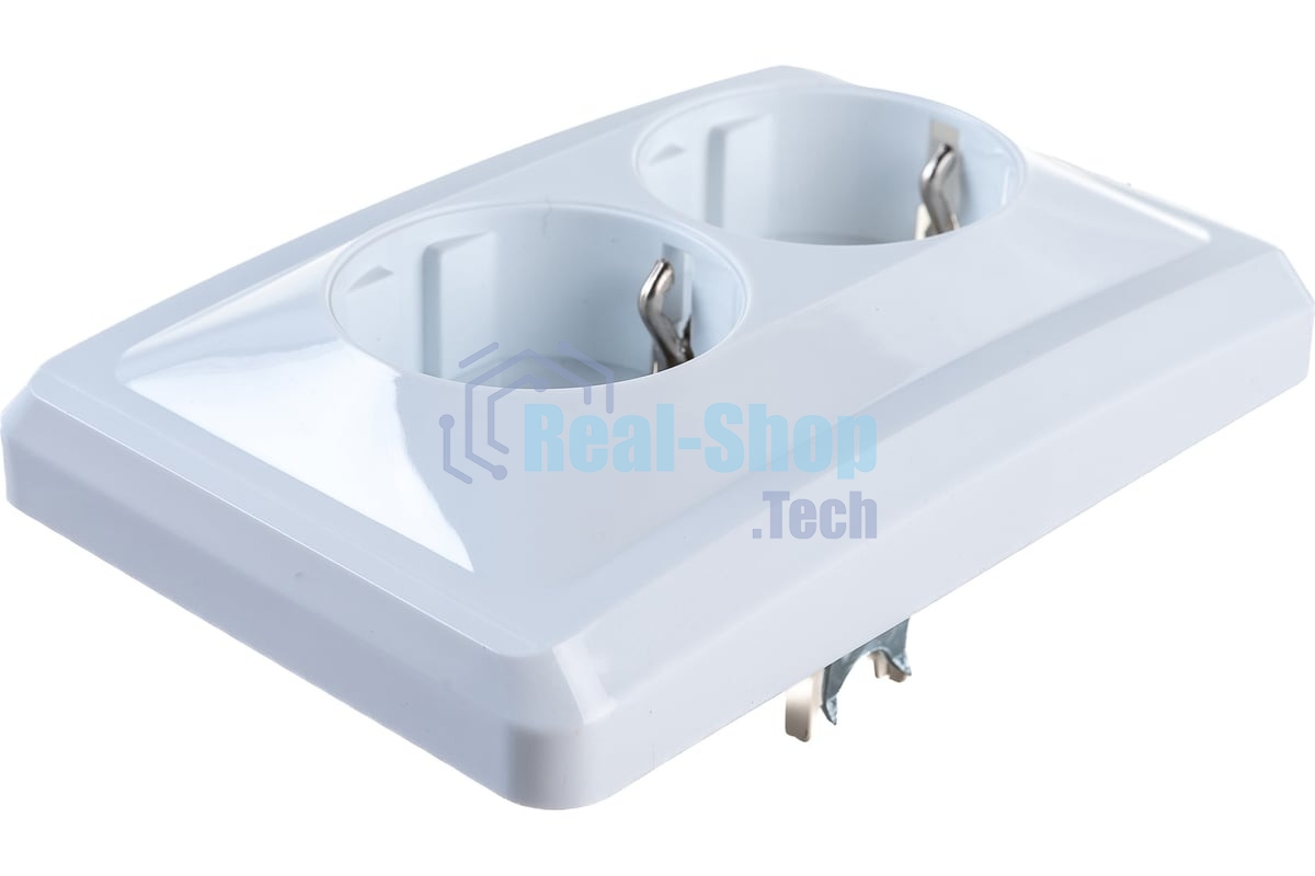 Розетка 2-м СП Вега РС12-3-ВБ с заземл. контактом без защ. штор 16А белый ИЭК ERV21-K01-16-DM