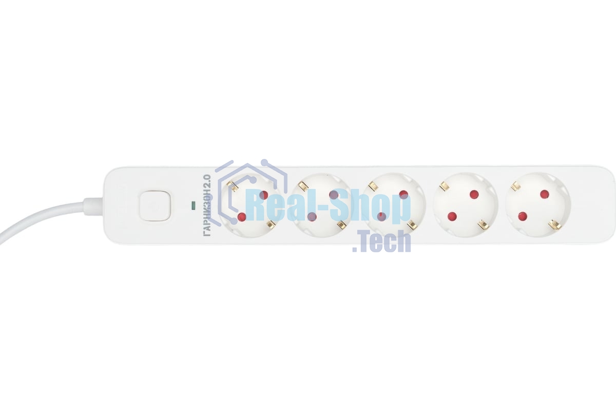 Сетевой фильтр Гарнизон EPS-5-W-2 5р, 2.0, 10А, 2 м, ур.защиты 2+, белый, пакет (21442)
