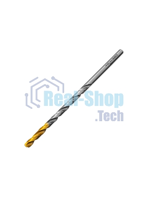 Сверло спиральное по металлу Denzel 5,5 х 139 мм, Р6М5, Golden Tip, удлиненное