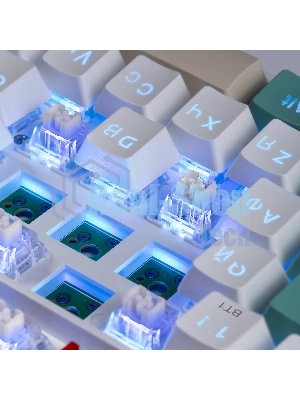 Клавиатура беспроводная Defender REDRAGON VEIGAR USB, Bluetooth/Радиоканал, бело-голубая