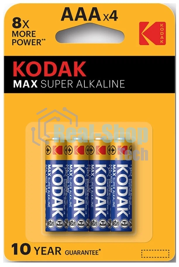 Батарейки Kodak LR03-4BL MAX SUPER Alkaline K3A-4 (40/200/32000)