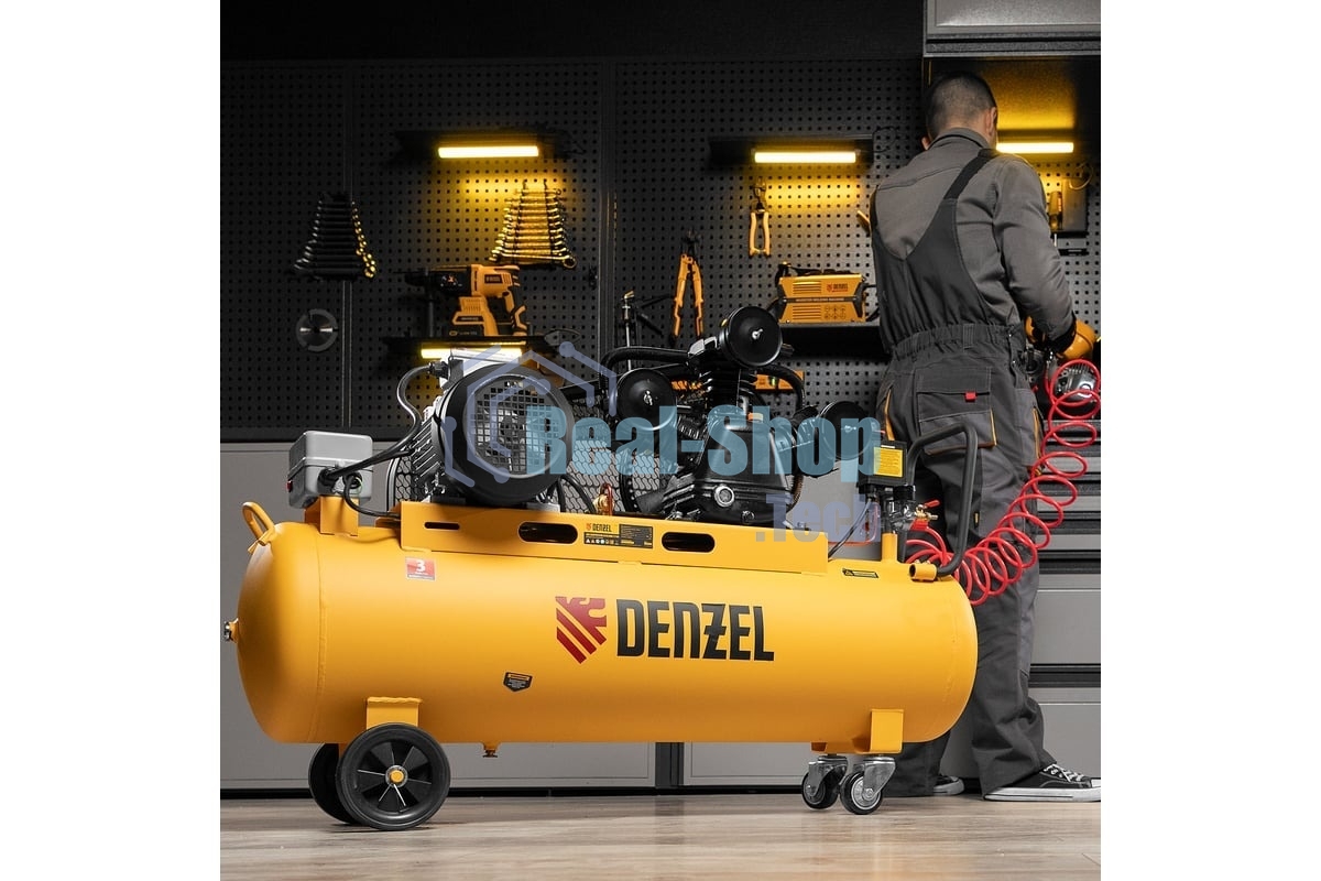 Компрессор воздушный Denzel рем. привод BCW3000-T/100, 3,0 кВт, 100 литров, 520 л/мин