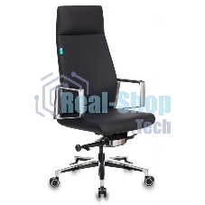 Кресло руководителя Бюрократ JONS/BLACK черный, кожа, крестовина алюминий