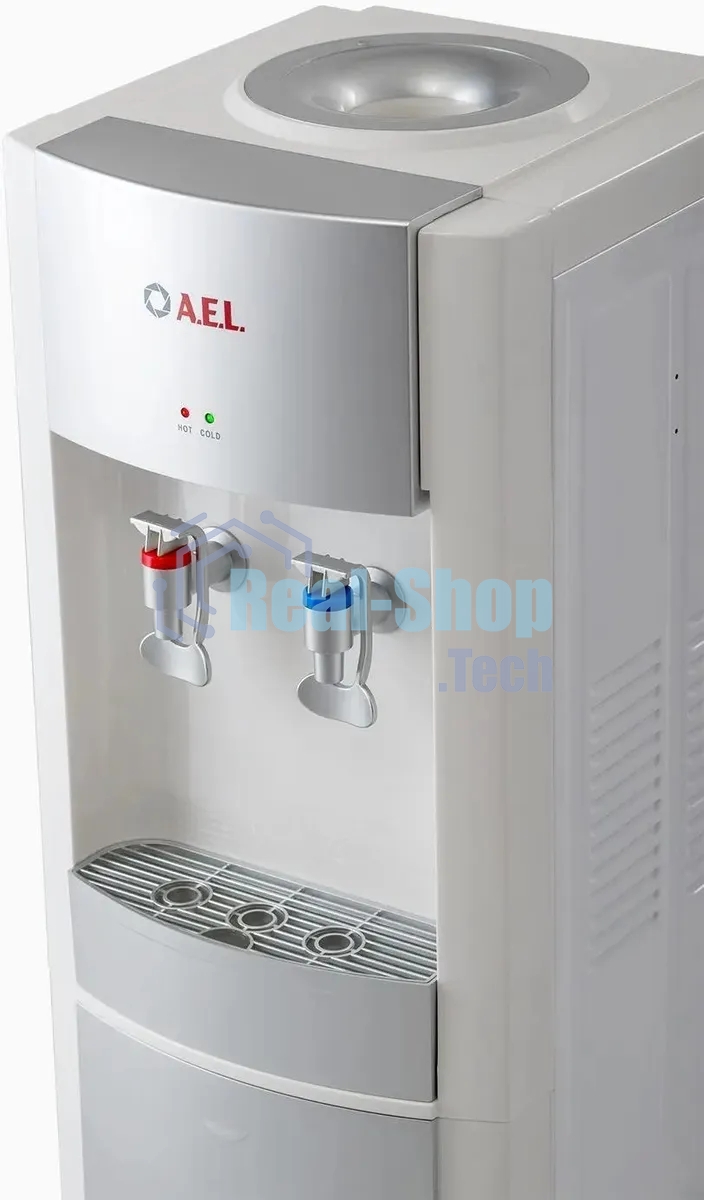 Кулер для воды LD-AEL-28c, напольный, НАГРЕВ/ОХЛАЖДЕНИЕ ЭЛЕКТРОННОЕ, шкафчик 10 л, 2 крана, белый/серебристый, 00257
