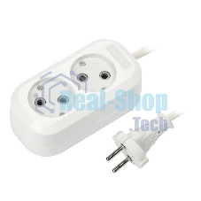 Удлинитель бытовой Smartbuy (SBE-10-2-03-N) 2 гнз х 3,0 м (10А/2.2 кВт, ПВС 2х1.0)