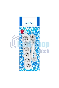 Удлинитель Smartbuy, 6 гнезд 5 метров 16А/3,5 кВт с заземлением ПВС 3х1,0 (SBE-16-6-05-Z)