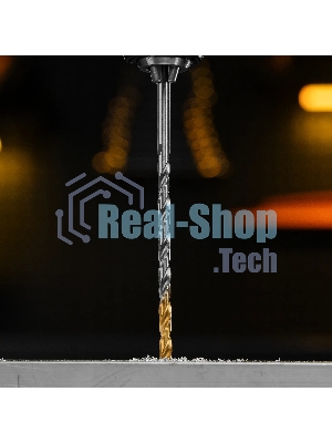 Сверло спиральное по металлу Denzel 5 х 132 мм, Р6М5, Golden Tip, удлиненное