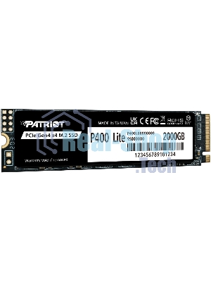 Накопитель SSD Patriot PCIe 4.0 x4 2Tb P400LP2KGM28H P400 Lite M.2 2280