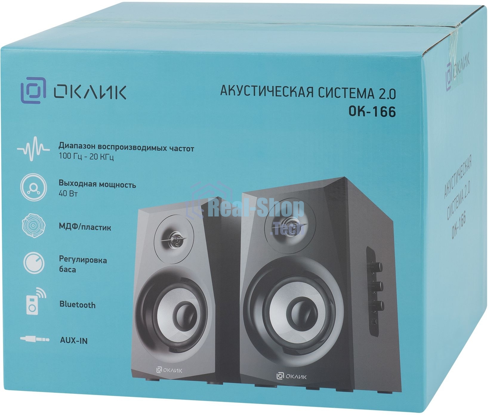 Акустическая система Oklick OK-166 BT 2.0 черный 40Вт