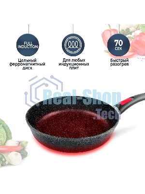 Сковорода 24 литая Индукция Гранит с/р НМП