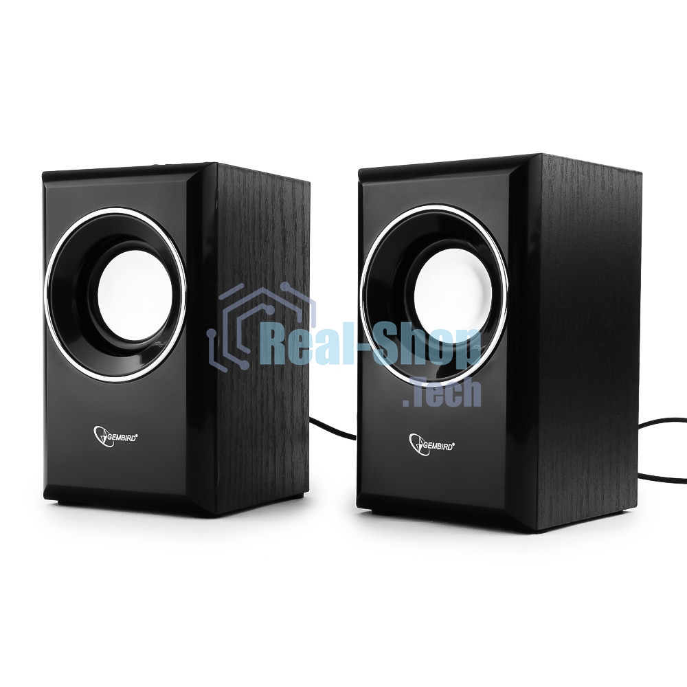 Акустическая система Gembird SPK-204, черный МДФ,2х3 Вт, регулятор громкости, USB