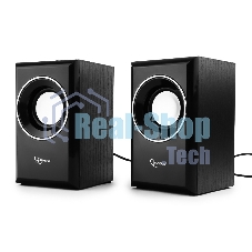 Акустическая система Gembird SPK-204, черный МДФ,2х3 Вт, регулятор громкости, USB