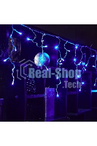 Бахрома светодиодная Uniel 1,8м 48 светодиодов синий свет Провод прозрачный ULD-B1805-048/DTA BLUE IP20