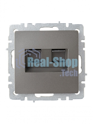 Розетка компьютерная двойная RJ11+RJ45 IEK BRITE РК/Т12-БрС кат.5E сталь