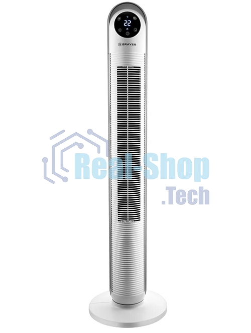 Вентилятор BRAYER BR4956, эл.упр.,пульт ДУ,вращение,мощ-ть 60Вт, LED дисплей,3 скор.Таймер