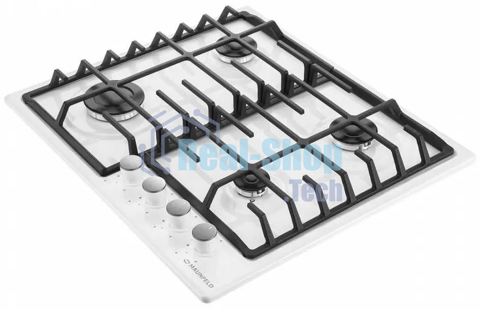 Газовая варочная панель Maunfeld EGHE.64.6CW/G, 4 конфорки, эмалированная сталь, белый