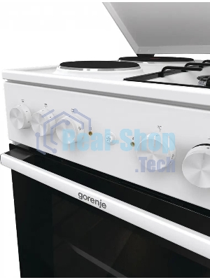 Плита комбинированная Gorenje GK5A12WG белый, конфорок 2 газовых и 2 электрических, духовка 68 л, 50 см x 85 см x 59.4 см