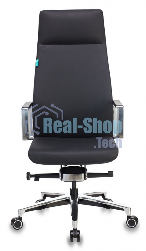 Кресло руководителя Бюрократ JONS/BLACK черный, кожа, крестовина алюминий