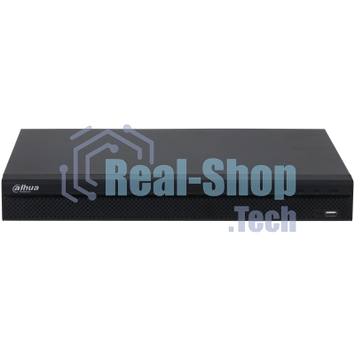 Видеорегистратор IP Dahua 8-канальный 4K и H.265+. Входящий поток до 160 Мбит/с; сжатие: H.265+, H.265, H.264+, H.264; разрешение записи до 12Мп; накопители: 2 SATA III до 20Тбайт; воспроизведение: 8кн