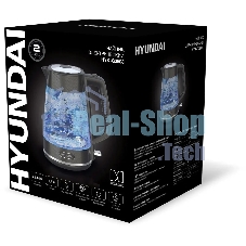 Чайник электрический Hyundai HYK-G3503 1.7л. 2200Вт черный/серебристый (корпус: стекло)