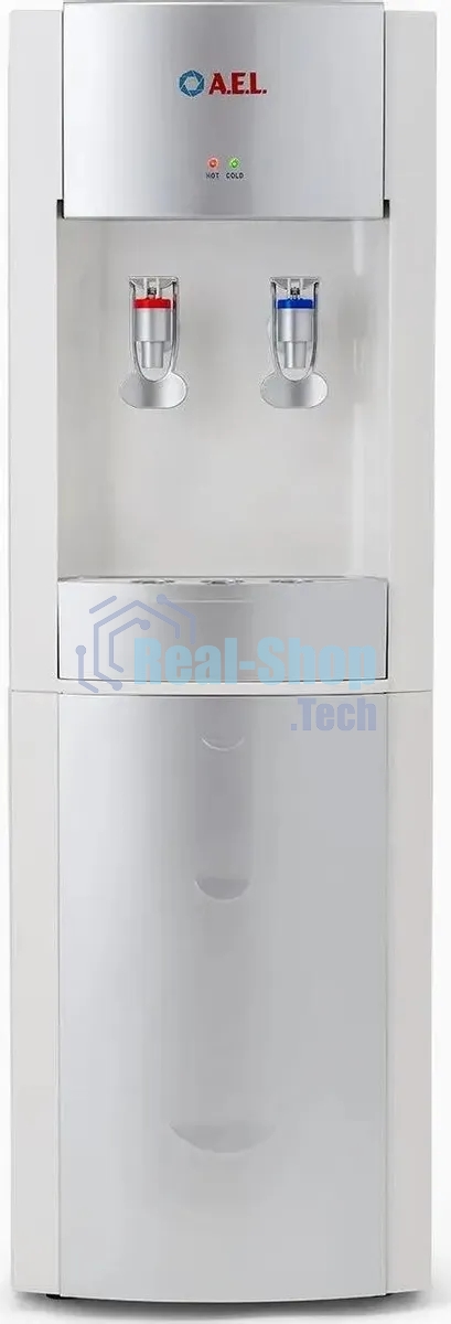 Кулер для воды LD-AEL-28c, напольный, НАГРЕВ/ОХЛАЖДЕНИЕ ЭЛЕКТРОННОЕ, шкафчик 10 л, 2 крана, белый/серебристый, 00257