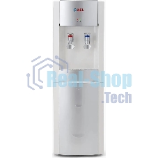 Кулер для воды LD-AEL-28c, напольный, НАГРЕВ/ОХЛАЖДЕНИЕ ЭЛЕКТРОННОЕ, шкафчик 10 л, 2 крана, белый/серебристый, 00257