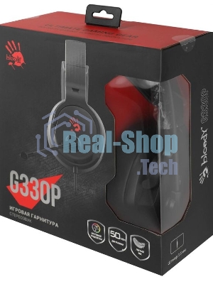 Гарнитура проводная с микрофоном A4Tech Bloody G330p черный 2м мониторные оголовье (G330P)