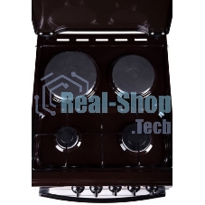 Плита комбинированная Flama RK 2211 B черный, конфорок 2 газовых и 2 электрических, духовка 50 л, 50 см x 85 см x 60 см