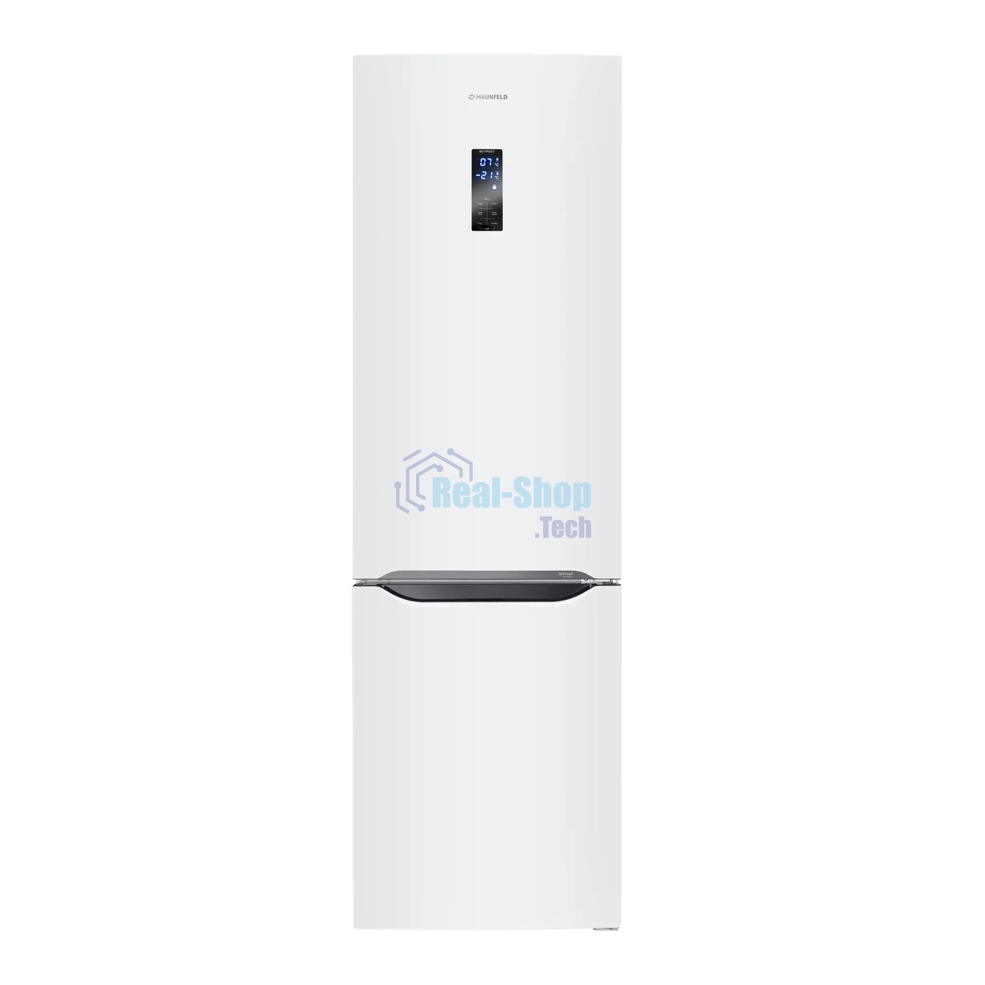 Холодильник Maunfeld MFF195NFIW10 белый двухкамерный 252/98л морозилка снизу, No Frost