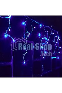 Бахрома светодиодная Uniel 1,8м 48 светодиодов синий свет Провод прозрачный ULD-B1805-048/DTA BLUE IP20