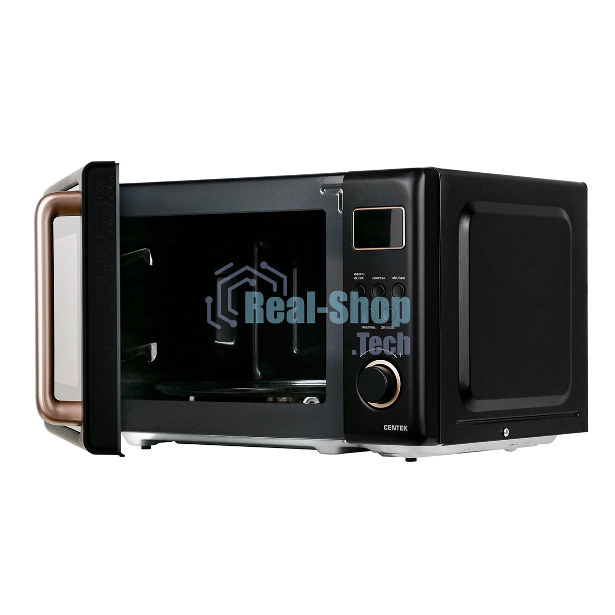 Микроволновая печь Centek CT-1565 черный, 20 л, 700 Вт, переключатели - кнопки, поворотный механизм