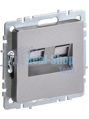 Розетка компьютерная двойная RJ11+RJ45 IEK BRITE РК/Т12-БрС кат.5E сталь