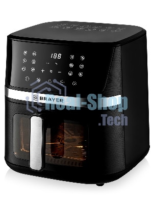 Аэрогриль Brayer 2038BR черный, 1600 Вт, 7 л, сенсор, 12 программ