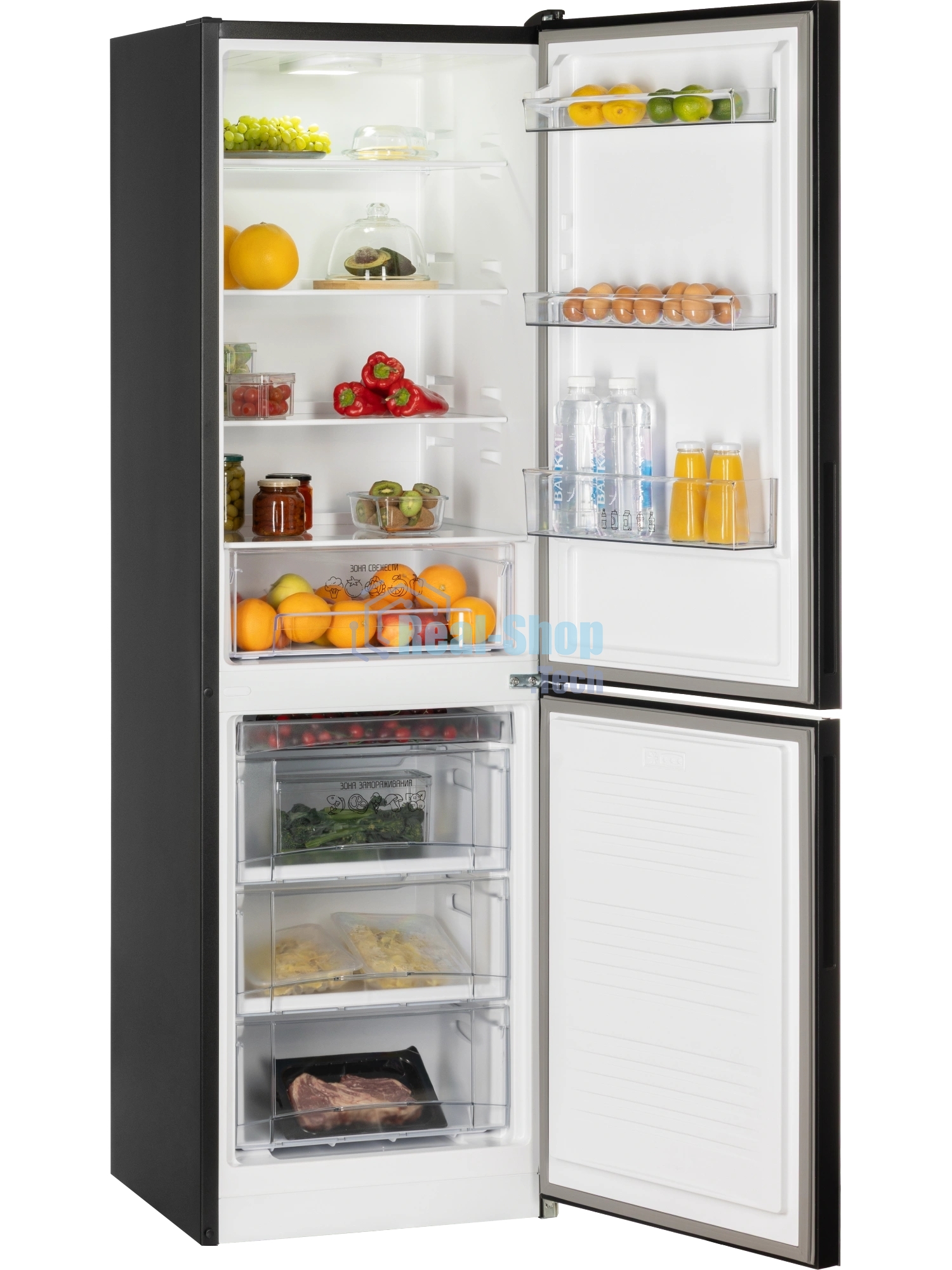 Холодильник Nordfrost NRG 162NF GTM матовый графит двухкамерный 205/105л морозилка снизу, No Frost