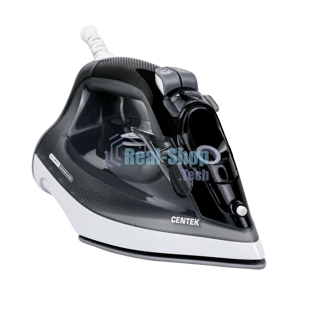 Утюг Centek CT-2307 черный/белый, 2800 Вт, 60 г/мин, 190 г/мин, 300 мл
