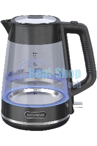 Чайник электрический Hyundai HYK-G3503 1.7л. 2200Вт черный/серебристый (корпус: стекло)