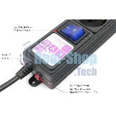 Сетевой фильтр PC черный 5 м 6 р 16А_SPG6-B5M