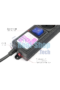 Сетевой фильтр PC черный 5 м 6 р 16А_SPG6-B5M