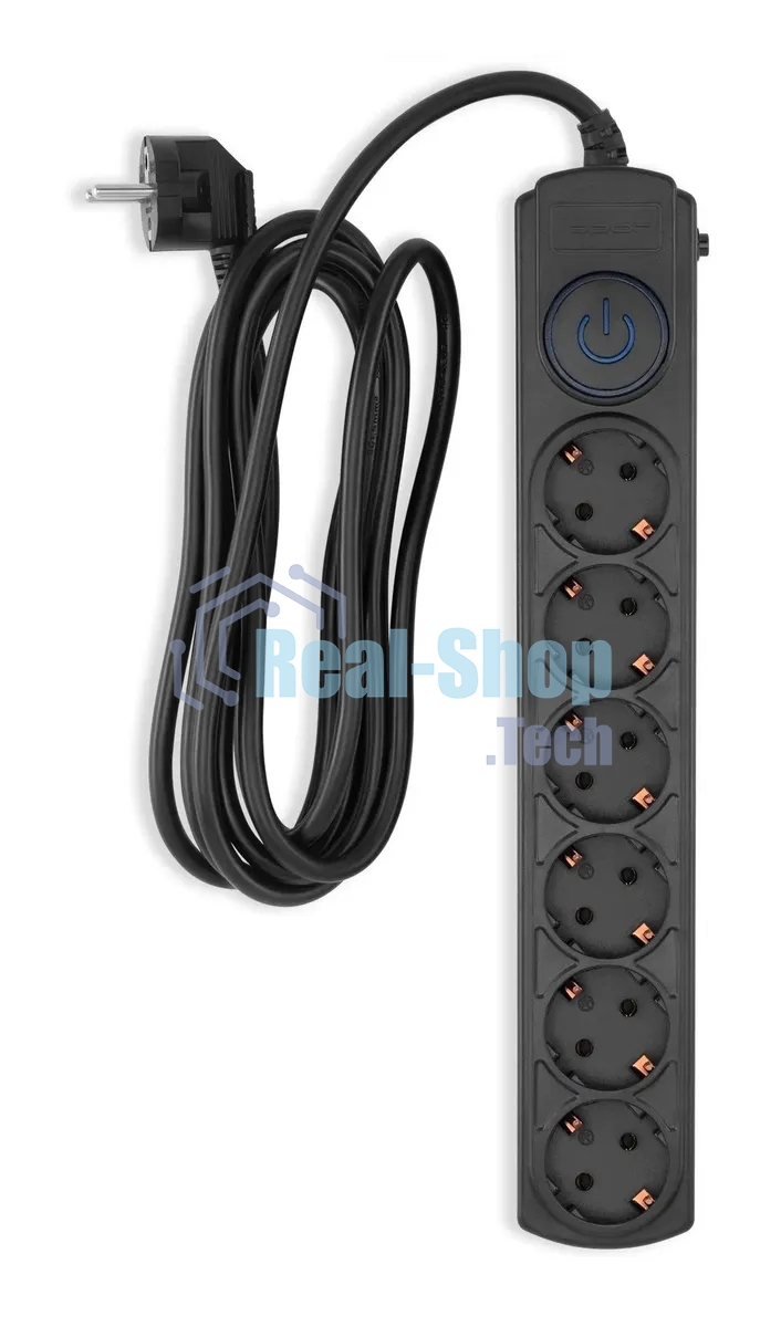 Сетевой фильтр Ippon BK-6-EU-3-16-B 3 м (6 розеток) черный (коробка)