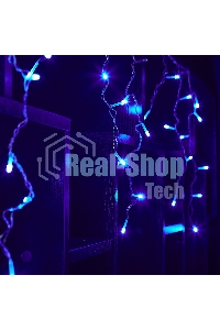 Бахрома светодиодная Uniel 1,8м 48 светодиодов синий свет Провод прозрачный ULD-B1805-048/DTA BLUE IP20