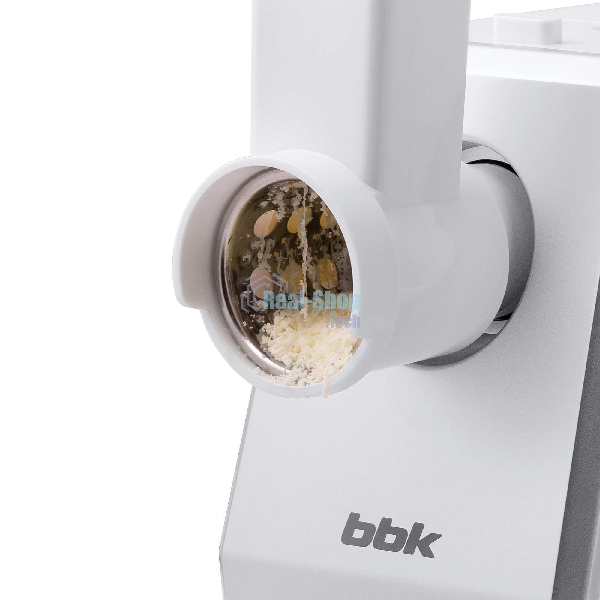 Мясорубка электрическая BBK MG2005 2000 Вт, белый/серый, 2000 Вт, 2.0 кг/мин, реверс, защита от перегрузки, металлический лоток, насадки - 7